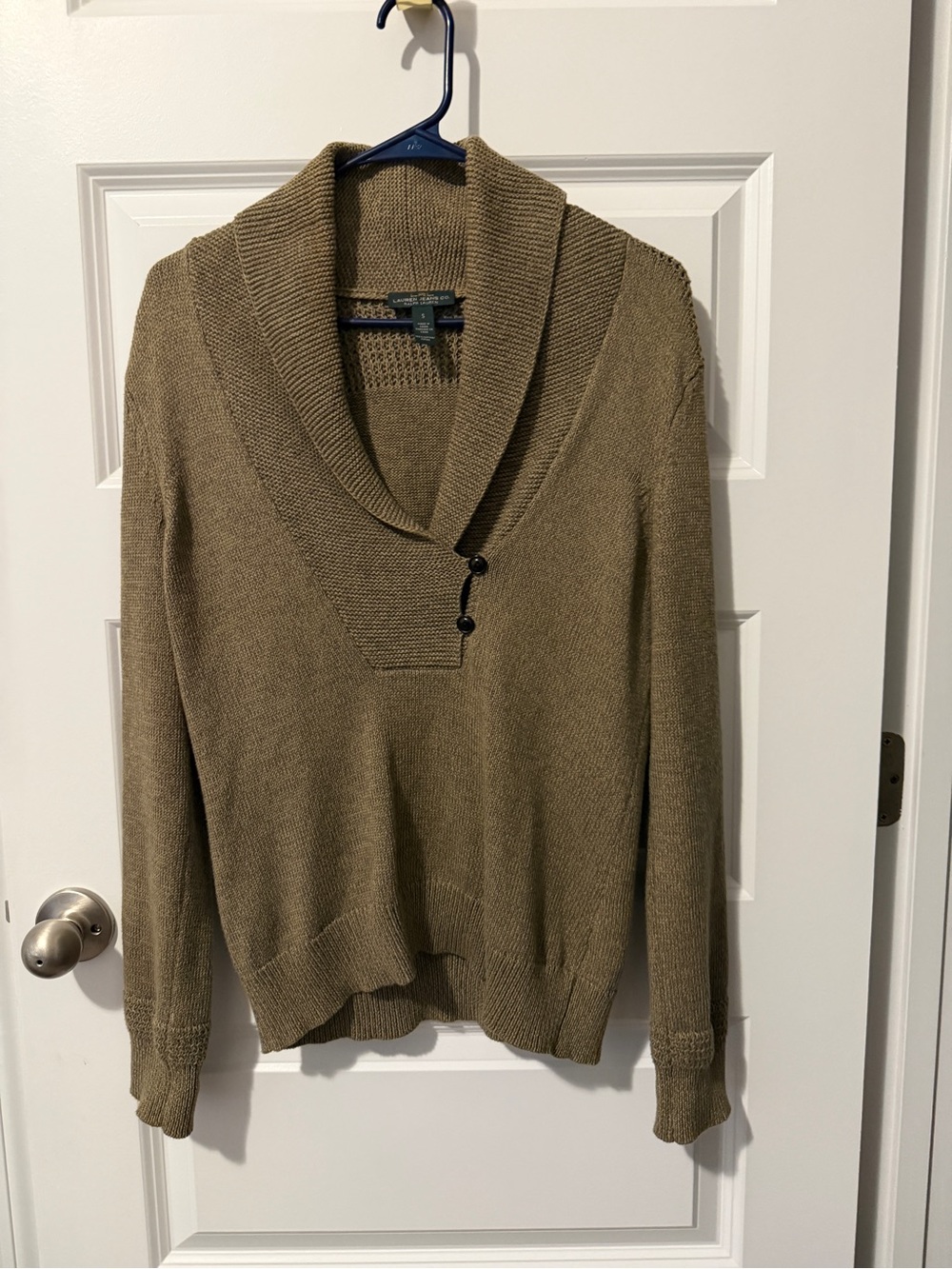 Ralph Lauren Men's Shawl Collar Sweater - Olive Beige